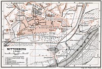 Old map of Wittenberg in 1911. Buy vintage map replica poster print or