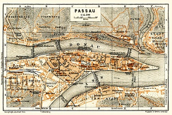 Passau city map, 1911