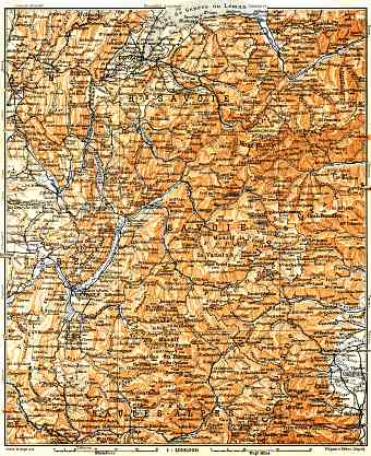 Savoie Mountains map, 1900