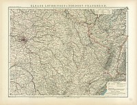 Old map of Alsace, Lotharingia and the northeastern France in 1905. Buy ...