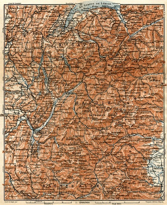 Savoie Mountains map, 1913