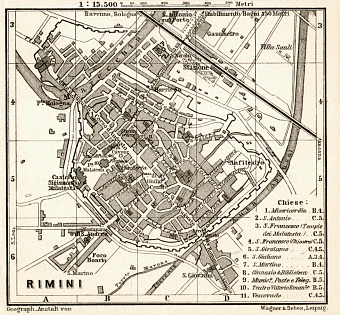 Rimini town plan, 1909