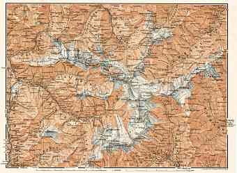 Map of the Ortler Alps (Ortler-Alpen, Ortles-Cevedale), 1906