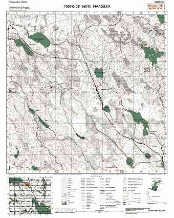 Maselgskaja. Maaselkä. Topografikartta 533309. Topographic map from 1942