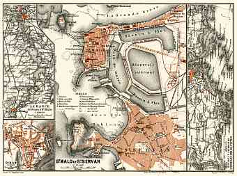 Saint-Malo city map, 1913