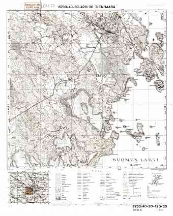 Seleznjovo. Tienhaara. Topografikartta 402203. Topographic map from 1938