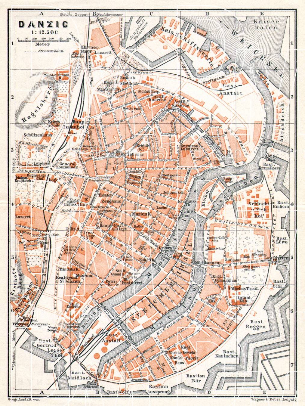 Old Map Of Danzig Gda Sk In 1906 Buy Vintage Map Replica Poster   8c4335d5b7375868b3ab889b42e84d32 