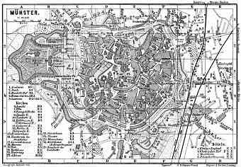 Münster city map, 1887