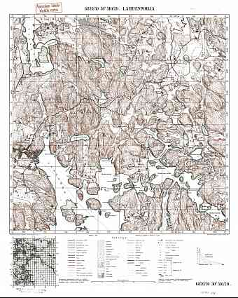 Lahdenpohja. Topografikartta 414106. Topographic map from 1930