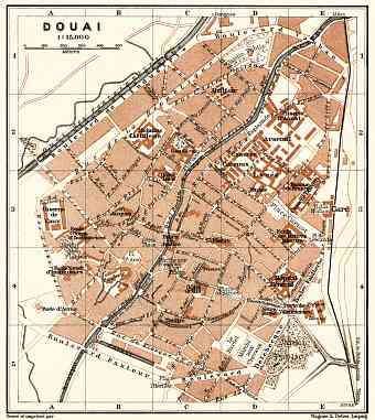 Douai city map, 1913