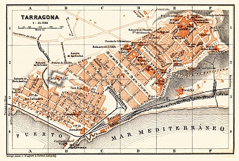 Tarragona city map, 1899