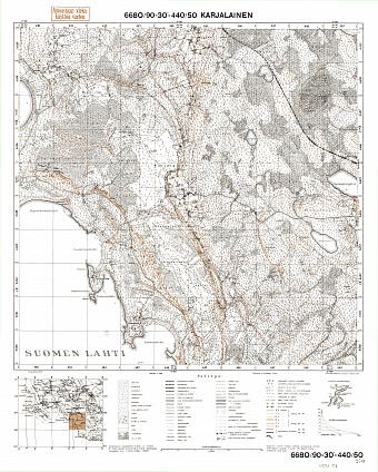 Lužki. Karjalainen. Topografikartta 402107. Topographic map from 1940