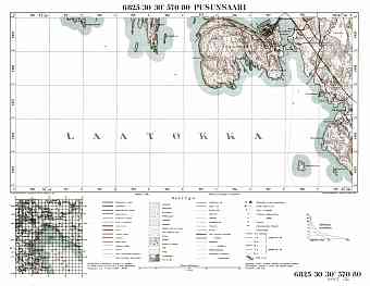 Pusunsaari (Pitkjaranta). Pusunsaari. Topografikartta 414312. Topographic map from 1933