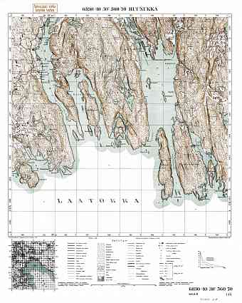 Hunukka, Peninsula. Huunukka. Topografikartta 414407. Topographic map from 1941