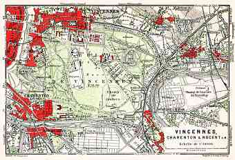 Vincennes, Charenton and Nogent-sur-Marne map, 1931