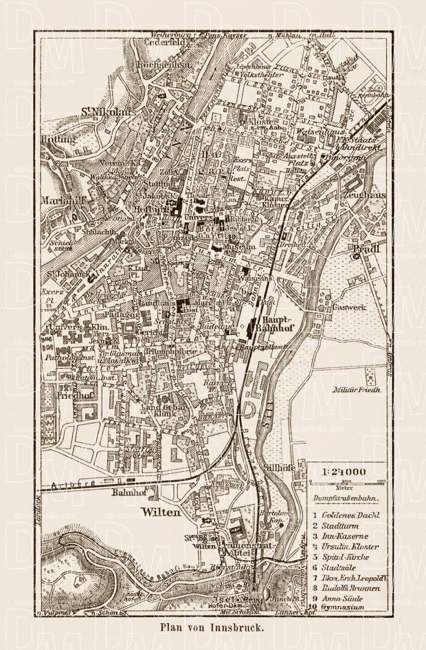 Old Map Of Innsbruck In 1903 Buy Vintage Map Replica Poster Print Or   A59e66f9d63c34810701a1c9edbf3029 