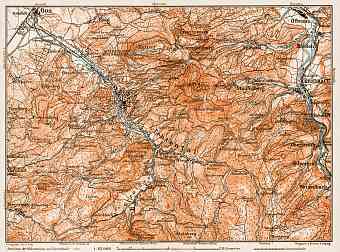 Map of the environs of Baden (Baden-Baden), 1909