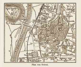 Trient (Trento) city map, 1903