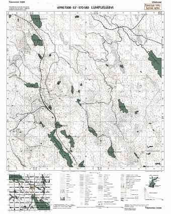 Lumbužskoje Lake. Lumpuisjärvi. Topografikartta 533311. Topographic map from 1942