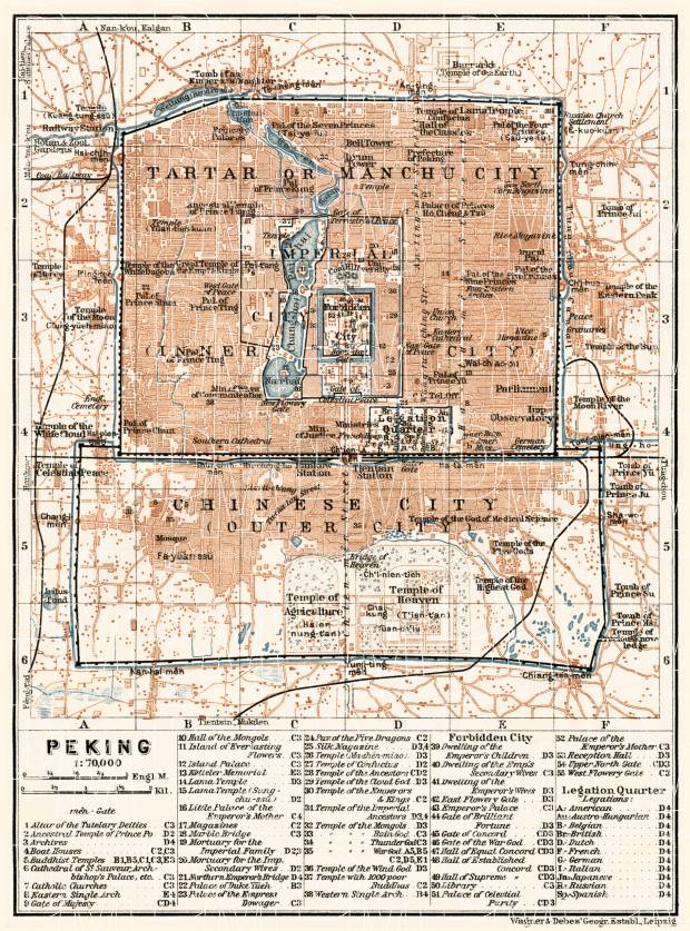 Old map of Beijing in 1914. Buy vintage map replica poster print or ...