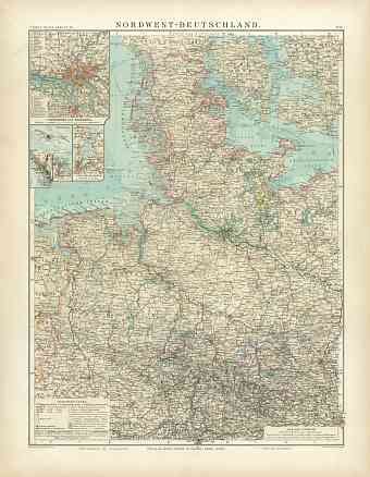 Northwestern Germany Map, 1905