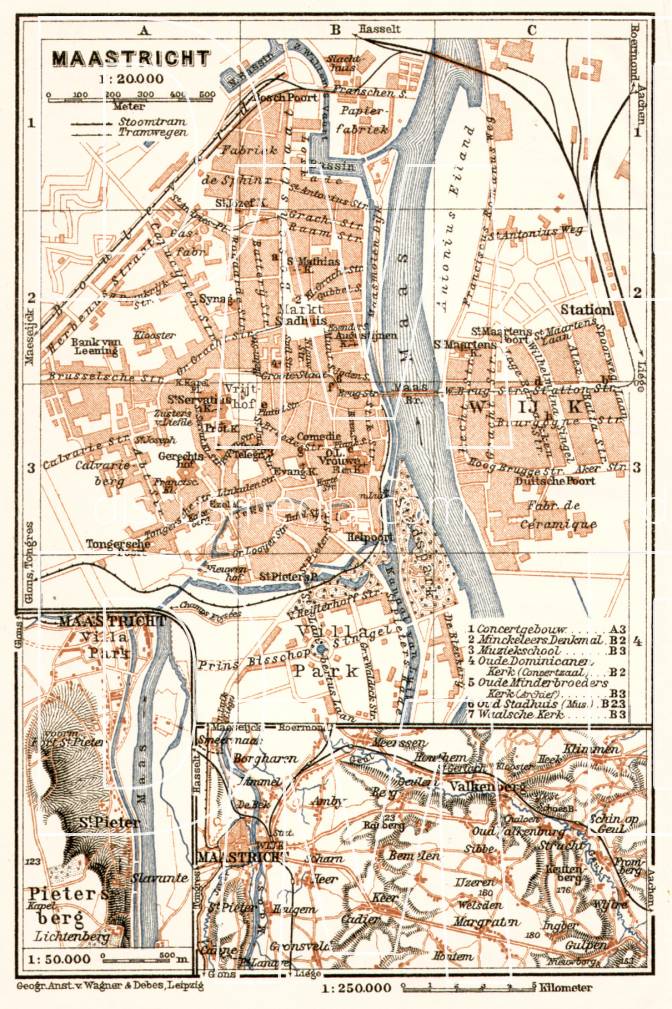 Old map of Maastricht in 1909. Buy vintage map replica poster print or ...