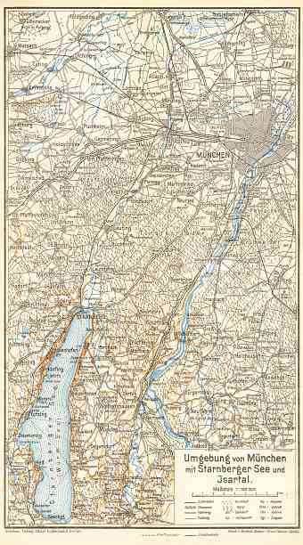 Map of the environs of Munich (München), 1928