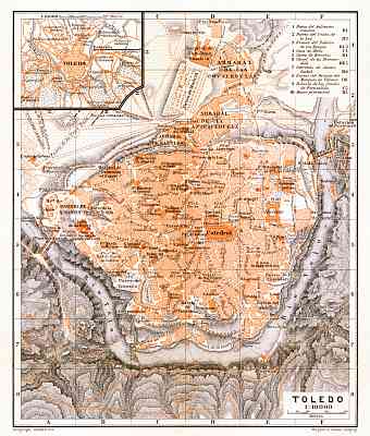 Toledo, city map. Environs of Toledo map, 1899