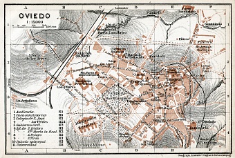 Oviedo city map, 1913