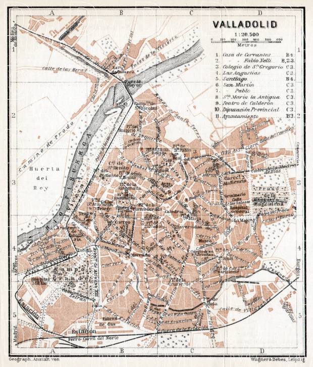 Old map of Valladolid in 1913. Buy vintage map replica poster print or ...