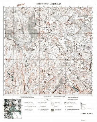 Leppjaselkja. Leppäselkä. Topografikartta 414209. Topographic map from 1927