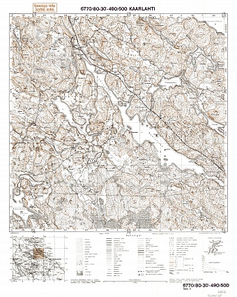 Kuznetšnoje. Kaarlahti. Topografikartta 411410. Topographic map from 1939