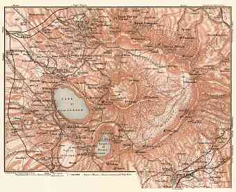 The Alban Hills (Albano Mountains, Colli Albani) map, 1898