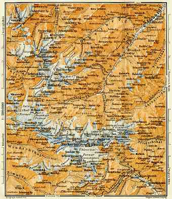 Stubaier Alpen (Stubai Alps) map, 1906