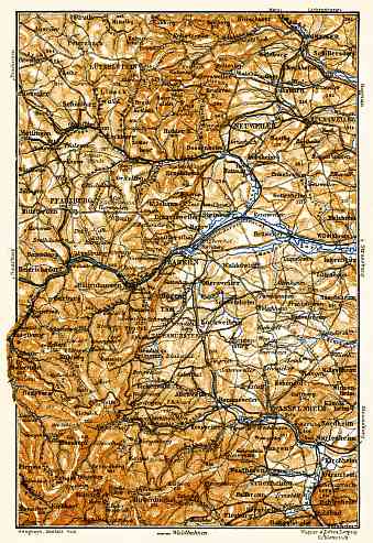 Northern Vosges Mountains map, 1905