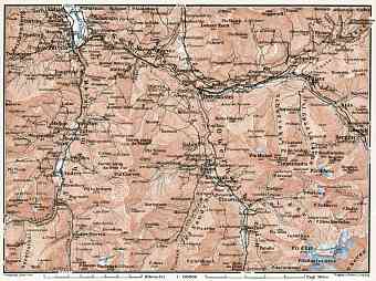 Thusis and Tiefenkastel environs map, 1909