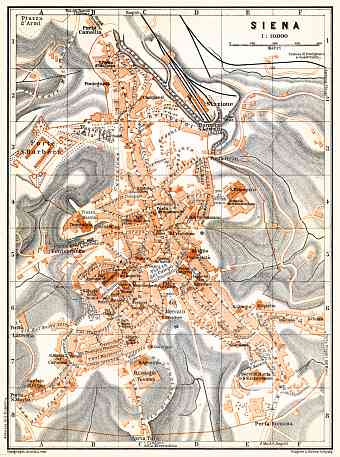 Siena city map, 1898