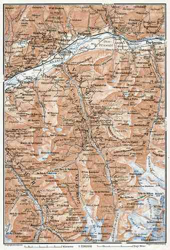 Sierre and Val d´Anniviers map, 1909