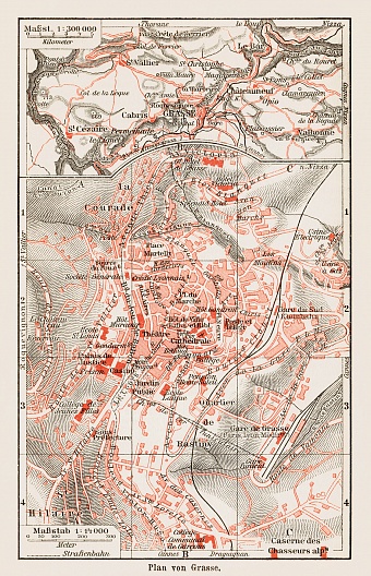 Grasse city map, 1913