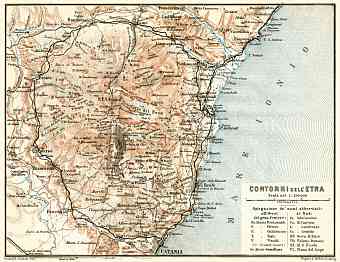 Mount Etna and environs map, 1912