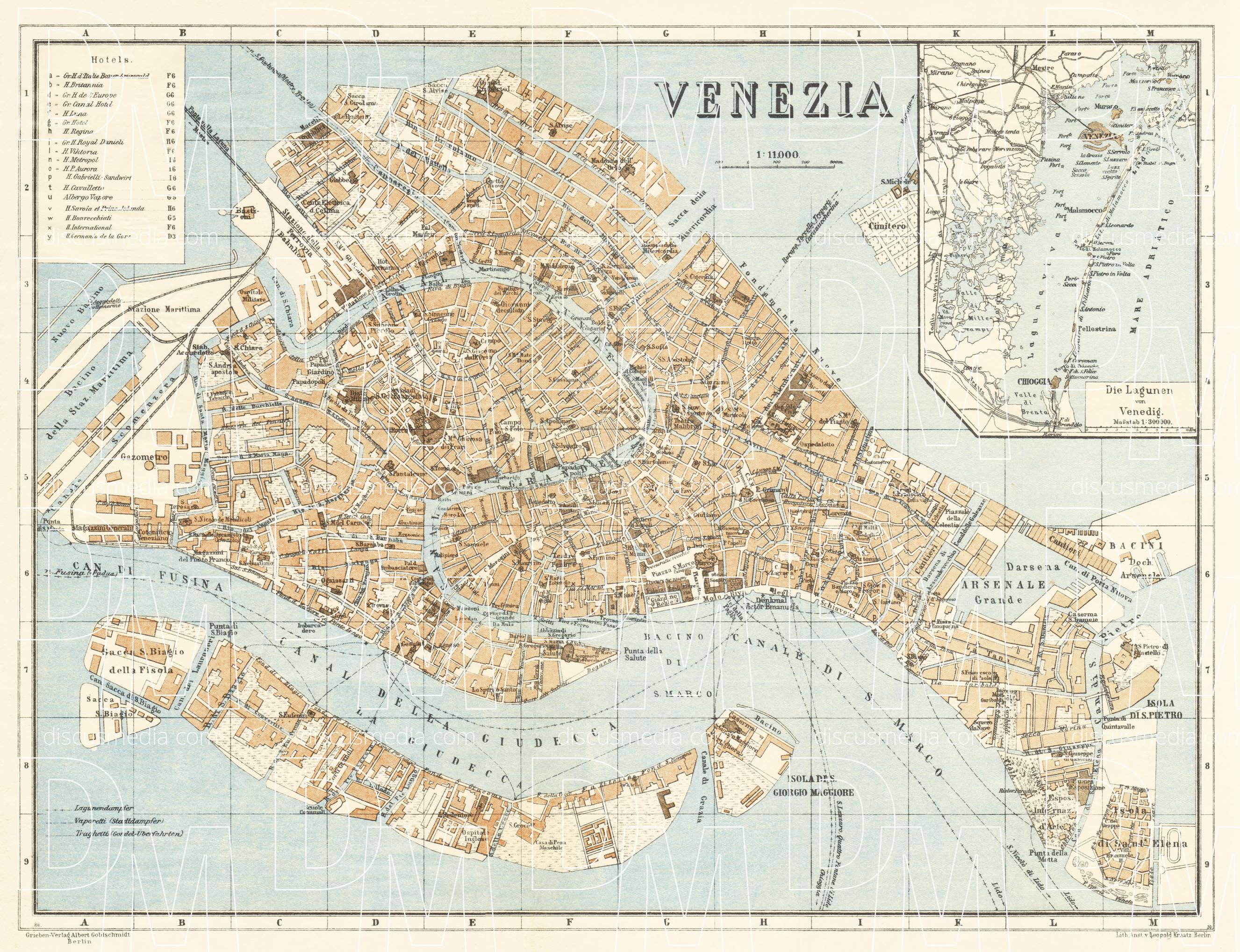 Venice Map Old Map Of Venice City Map Print Fine Old Maps Antique Maps ...