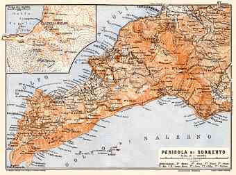 Sorrentine Peninsula map, 1929