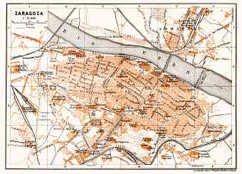 Zaragoza city map, 1913