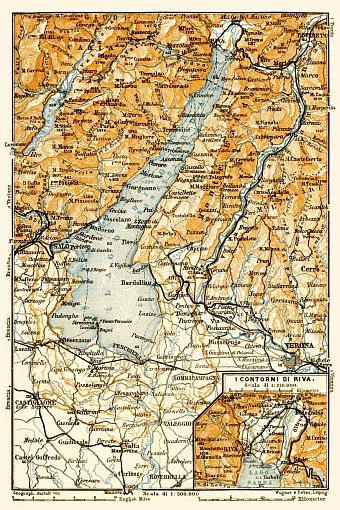 Lake Majeur (Lago Maggiore) farther environs map, 1906