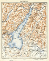 Old map of Lake Garda (lago di Garda) in 1929. Buy vintage map replica ...
