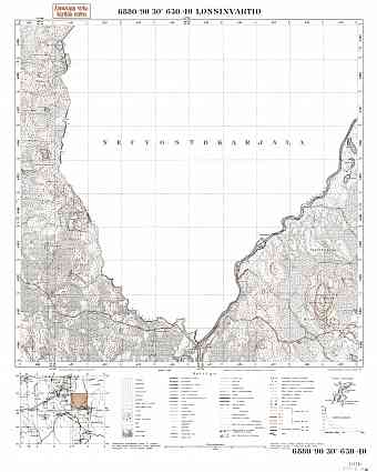 Hautavara. Lossinvartio. Topografikartta 521306. Topographic map from 1940