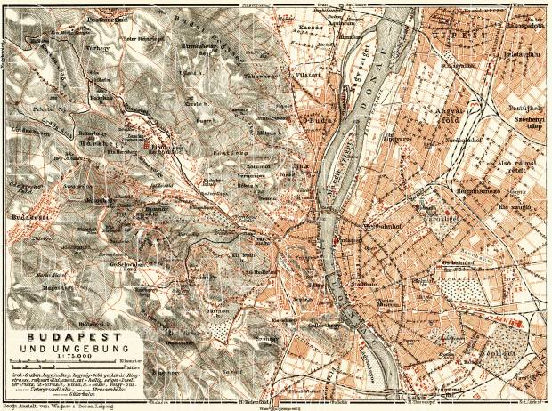 Old map of Vicinity Budapest in 1911. Buy vintage map replica poster ...