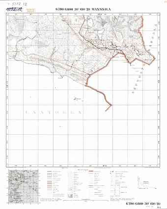 Mansila. Manssila. Topografikartta 511212. Topographic map from 1940