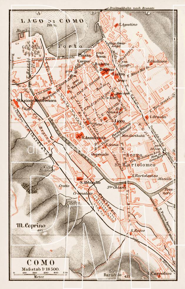 Old map of Como in 1903. Buy vintage map replica poster print or ...