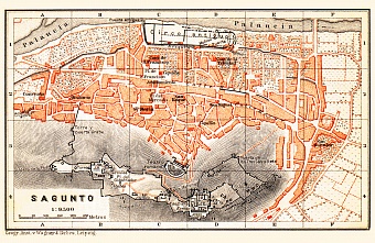 Sagunto city map, 1899